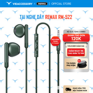 Tai nghe dây REMAX RM-522 chân 3.5 - RM-522I chân L - tai nghe có dây dành cho điện thoại, máy tính pc laptop