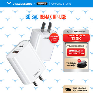 Bộ sạc REMAX RP-U35 - Trọn bộ gồm 1 củ sạc 2 cổng USB 2.1A và cáp sạc