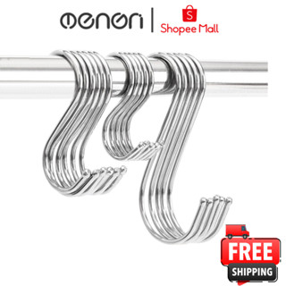  COMBO 10 Móc treo đồ hình chữ S làm bằng thép không gỉ đa năng tiện dụng  có đầu tròn  