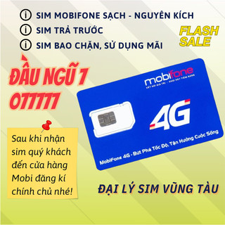 Sim VIP Mobifone số đẹp Đầu ngũ 7, 077777 trả trước, Mobi số đẹp dễ nhớ, phong thủy tốt, làm hotline