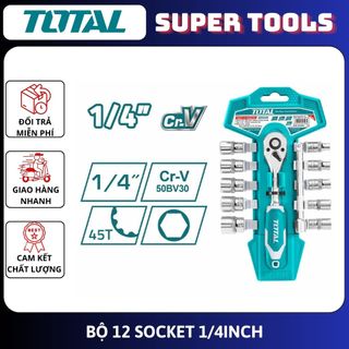 Đồ nghề total bộ 12 shocket 1/4 inch tht14114126