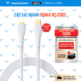 Cáp sạc nhanh Remax RC-C063 TypeC to LN PD 20W, dài 1.2M (màu Random)