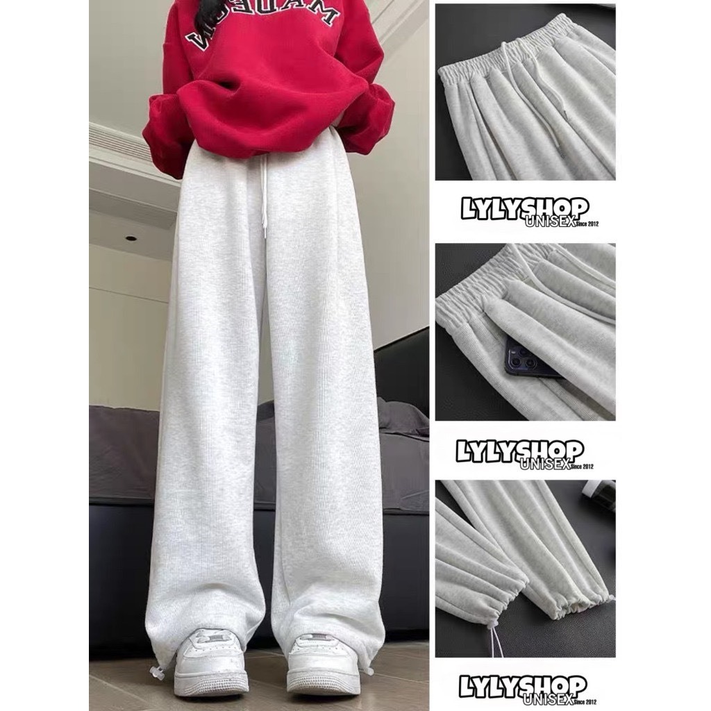 Quần dài ống rộng vải nỉ dày dặn mặc mịn ,Quần jogger form rộng dáng suông phong cách Hàn Quốc nam nữ mặc cực chất 2024.