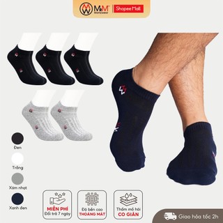 Hộp 5 tất cổ ngắn nam MRM Manlywear sợi cotton mềm mịn thoáng mát khử mùi chống hôi chân- mix màu