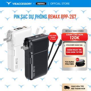 Pin sạc dự phòng Remax RPP-267 20000mAh 22.5W kiêm củ sạc và giá đỡ đa năng