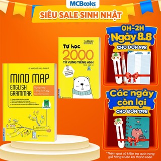 Sách - Mindmap English Grammar - Ngữ Pháp Tiếng Anh Bằng Sơ Đồ Tư Duy Tặng Tự Học 2000 Từ Vựng Tiếng Anh Theo Chủ Đề Khổ