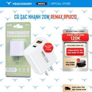 Củ sạc nhanh 20W Remax  /RP – U120 TYPE C – Chuẩn US / Chân Dẹt.