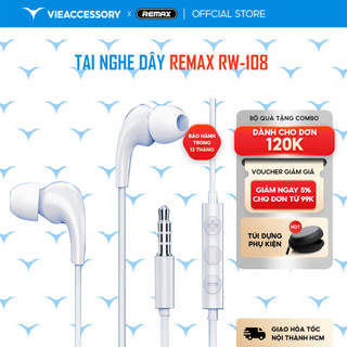 Tai nghe dây REMAX RW-108 Jack cắm 3.5mm chính hãng