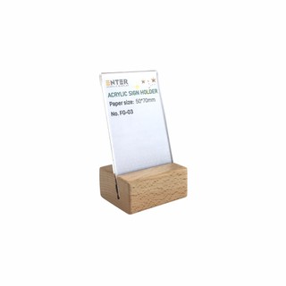 Kệ 1 mặt mica đế gỗ enter fg-03