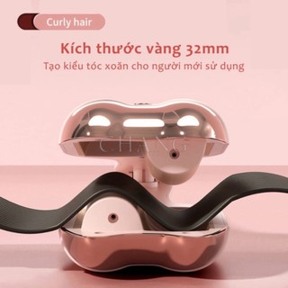 Máy làm tóc, máy uốn tóc xoăn sóng nước Hippie size 33mm, chất liệu gốm sứ bảo vệ tóc chống bỏng tay - K3