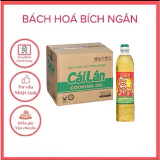 1 thùng 12 chai dầu ăn cao cấp happi ,cái lân chai 1 lít