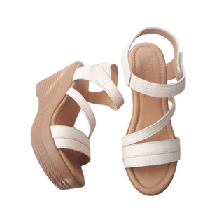 Giày xăng đan đế xuồng nữ da bò thật cao cấp VI VI .Đế cao 9 phân êm nhẹ .Quai dán