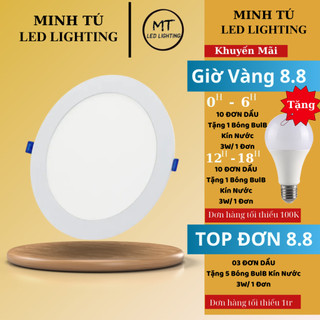Đèn âm trần siêu mỏng 6w 1 chế độ, 3 chế độ bảo hành 1 năm
