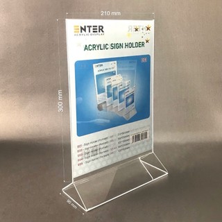 Kệ 2 mặt mica enter e01 210x300mm chân tam giác a4 đứng