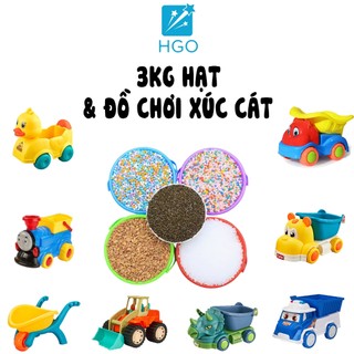 Combo 3kg Hạt Sỏi, Hạt Muồng, Hạt Sứ & Đồ Chơi Xúc Cát