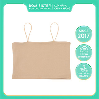 Áo croptop hai dây thun trơn dây sợi bún, áo hai dây, dây áo sợi bún co giãn MC1003