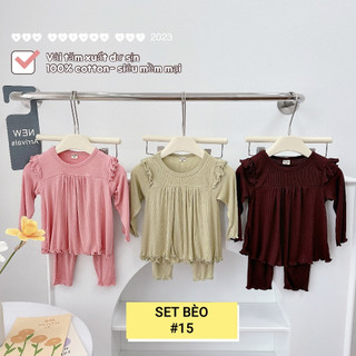 Set 3 bộ bèo trơn bé gái
