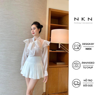 Chân váy xếp ly, đầm nữ NKN Elly màu trắng, thiết kế xếp ly dáng ngắn basic, chất liệu cao cấp.