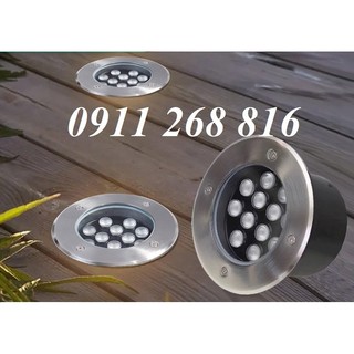 Đèn LED âm sàn âm đất sân vườn cao cấp IP76 chống nước 12W vàng nhạt 3000K điện 220V chiếu sáng sân vườn cảnh quan