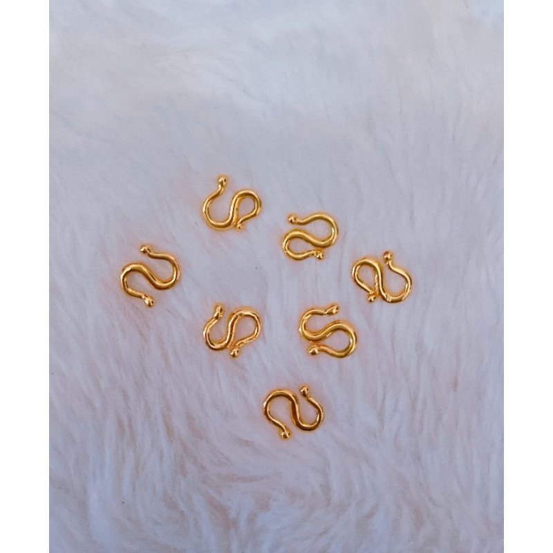 móc khóa dây chuyền ,set 2chiếc móc khóa chữ S đồng mạ vàng