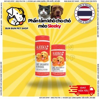 Phấn tắm khô cho chó mèo Sleeky