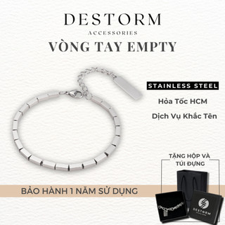 Vòng Tay Titan Đôi Destorm Empty Bracelet Cho Nam Nữ, Vòng Tay Thép Không Gỉ Khắc Tên Theo Yêu Cầu, Có Hộp Và Túi Đựng