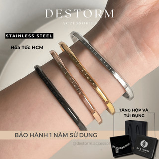 Vòng tay cuff CK cặp đôi khắc tên theo yêu cầu Lắc tay unisex nam nữ thép titan cao cấp không đen gỉ - DSA 02
