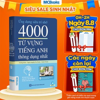 Sách - Ứng Dụng Siêu Trí Nhớ 4000 Từ Vựng Tiếng Anh Thông Dụng Nhất Dành Cho Người Học Cơ Bản - Học Kèm App Online