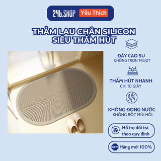 Thảm lau chân phòng tắm, nhà bếp Silicon siêu thấm hút, chống trơn trượt 45x75cm, 50x80cm, 40x60cm