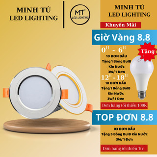 Đèn âm trần 7w 3 chế độ- viền vàng/viền bạc
