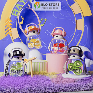 Bình Nước Có Ống Hút Cute 650ml-680ml, Bình Đựng Nước Nhựa Có Quai Đeo Chống Vỡ, Chịu Nhiệt Tốt BN01