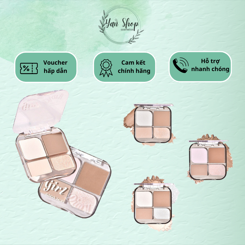 Bảng Phấn Tạo Khối Gogotales Draw Shadow Naturally Hightlight Bắt Sáng Tự Nhiên GT654