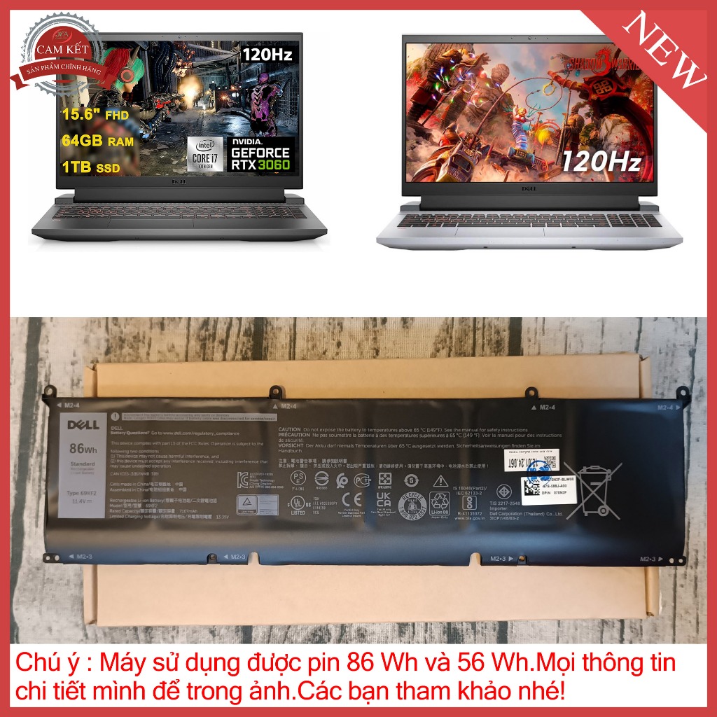 Pin Sạc dell G15 5510