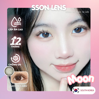 Lens màu Moon Gray Gdia14.2mm Dòng kính áp tròng cận 0~10 Độ [1 NĂM/KÈM KHAY] SSon Lens