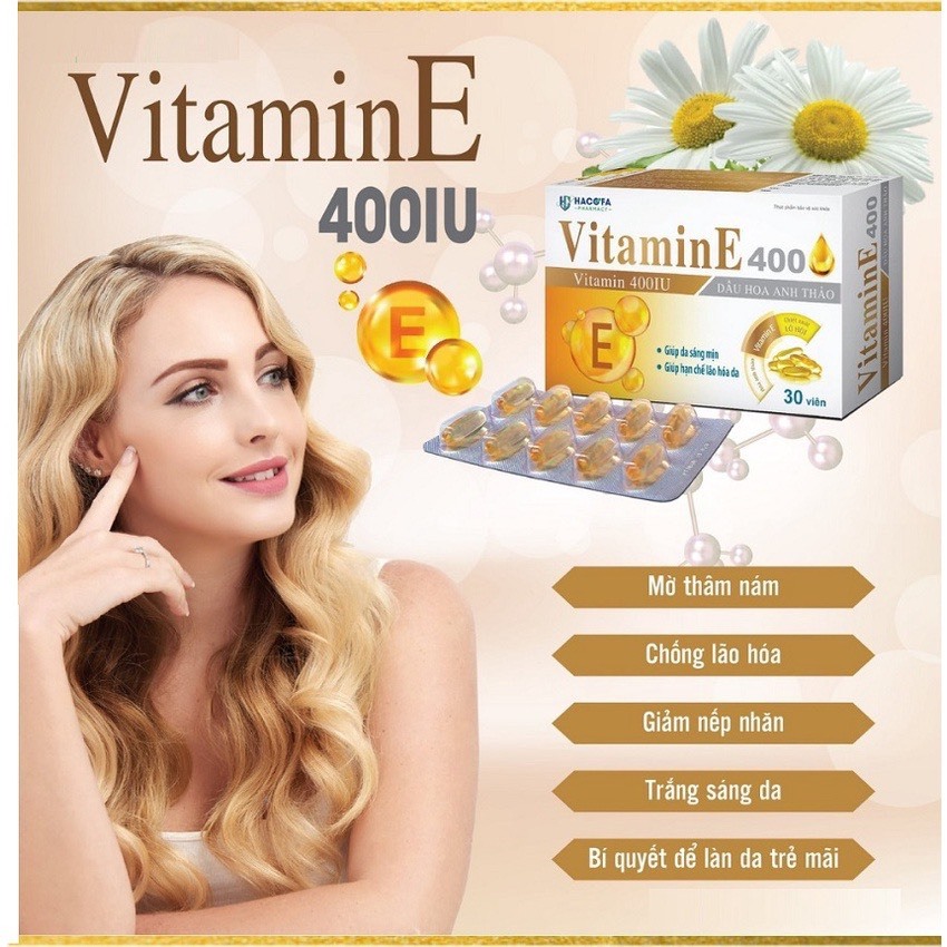 VitaminE 400 HACOFA 30 viên l Vitamin E400 vàng