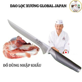 Dao lọc xương nhà bếp cao cấp GLOBAL Japan bằng thép trắng đúc nguyên khối