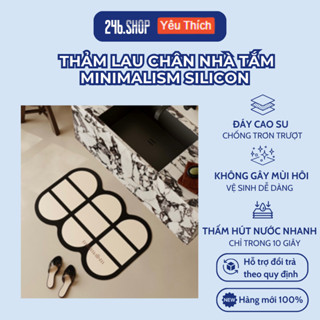 Thảm lau chân nhà tắm Minimalism silicon,đế cao su chống trơn trượt cao cấp 40x60cm, 50x80cm