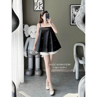 FLORA SET | Set áo bbd 2s đính đá hoa +short trắng