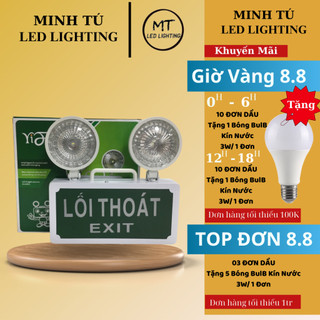 Đèn exit, đèn thoát hiểm, chỉ lối thoát 2 mặt