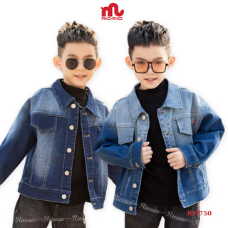 Áo khoác jean bé trai RIOMIO size 20-42kg, style Hàn Quốc, chất jean USA mềm, không phai màu RM750