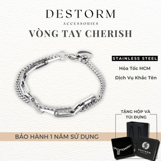 Vòng Tay Đôi Destorm Cherish Bracelet Cho Nam Nữ, Vòng Tay Thép Không Gỉ Khắc Tên Theo Yêu Cầu, Có Hộp Và Túi Đựng