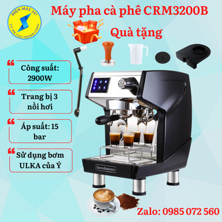 Máy pha cà phê gemilai crm3200b - chuyên cà phê mang đi take away - 3 nồi hơi - có đồng hồ áp