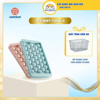 Khay làm đá tròn, vỉ làm đá tròn 33 viên, vỉ đá dẻo - Việt Nhật Chính hãng nhiều màu pastel
