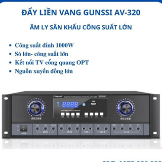 Âm ly karaoke Đẩy liền vang, đẩy công suất liền vang, Âm ly karaoke AV - 320, âm ly karaoke gia đình,công suất lớn 1200W