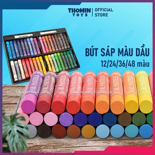 Màu sáp dầu cho bé, sáp dầu oil pastel cao cấp hạng họa sĩ sáp màu cho bé 12/24/36/48 màu dầu