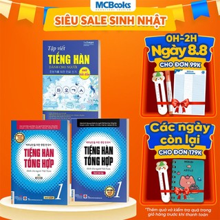 Sách - Combo Tiếng Hàn Tổng Hợp Sơ Cấp 1 (Giáo Trình + Sách Bài tập) Và Vở Tập Viết Tiếng Hàn Tặng bút bay mực