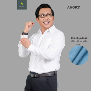 Áo sơ mi nam công sở dài tay cao cấp Thái Khang vải lụa xuất khẩu mềm mịn co dãn nhẹ mặc mát AHOP21