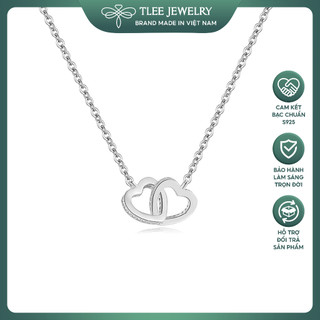  Dây chuyền bạc nữ TLEE mẫu tim viền đá lồng ghép nữ tính TLEE JEWELRY D0169 
