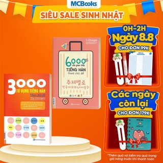Sách - Combo 6000 Câu Giao Tiếp Tiếng Hàn Theo Chủ Đề và 3000 Từ vựng tiếng Hàn theo chủ đề - Học kèm App online