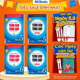 Sách - Combo Tiếng Hàn Tổng Hợp Cao Cấp 5 và 6 (Bản Màu + SBT) Tặng Sách Tự Học